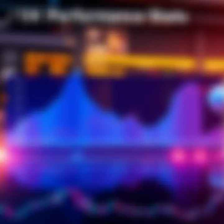 A line graph showing significant performance changes over the last hour, highlighting trends and data points in various sectors.