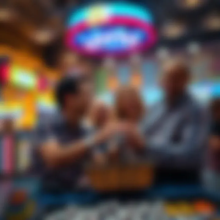 Players enjoying the 1st Basket Lotto, selecting numbers with excitement