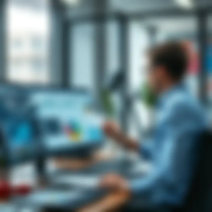 2025 Longshot Opportunities A person analyzing charts and graphs for future trends in a modern office setting