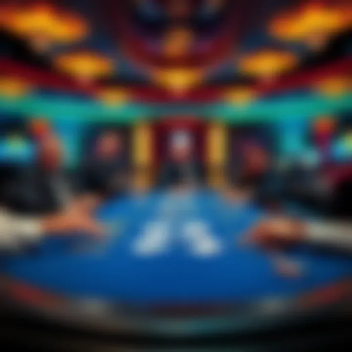 A vibrant casino table showing players engaged in 3 Card Poker, with cards and chips visible, highlighting excitement over Caribbean Stud's exclusion.