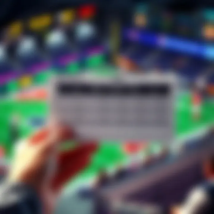 A hand holding a betting slip showing a $50 wager on a seven leg parlay, with odds listed.