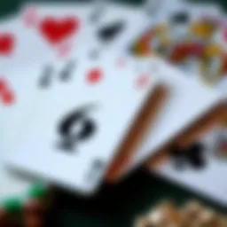 A close-up view of a 6 of Spades card next to various other playing cards, showing possible pairings for a game.