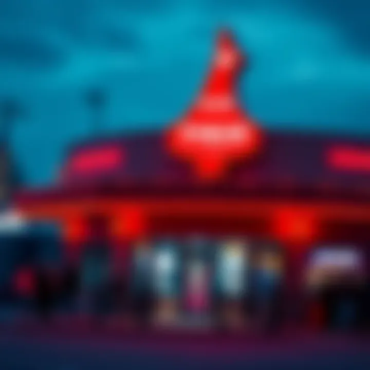 Exterior view of Aces Poker in Mountlake Terrace, Washington, showing a sign with glowing lights and a crowd outside.