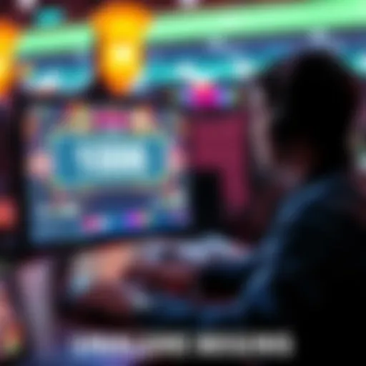 A person using a computer with a gaming screen showing a code and wager opportunities