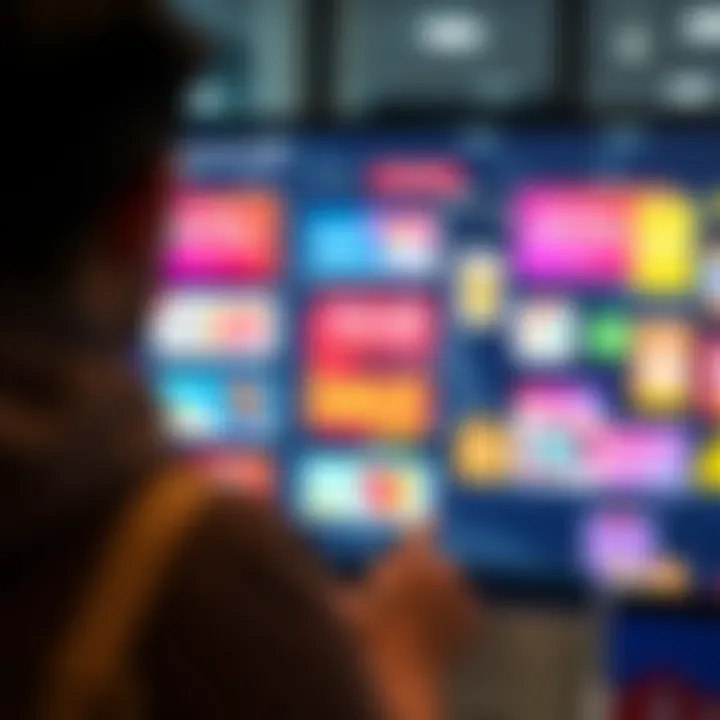 Active discount codes on a shopping screen A shopper looks at a digital screen displaying various active discount codes for online deals
