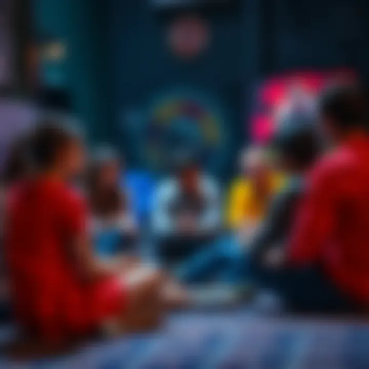 A group of individuals sitting in a circle sharing their personal addiction struggles, creating a safe space for discussion and healing.