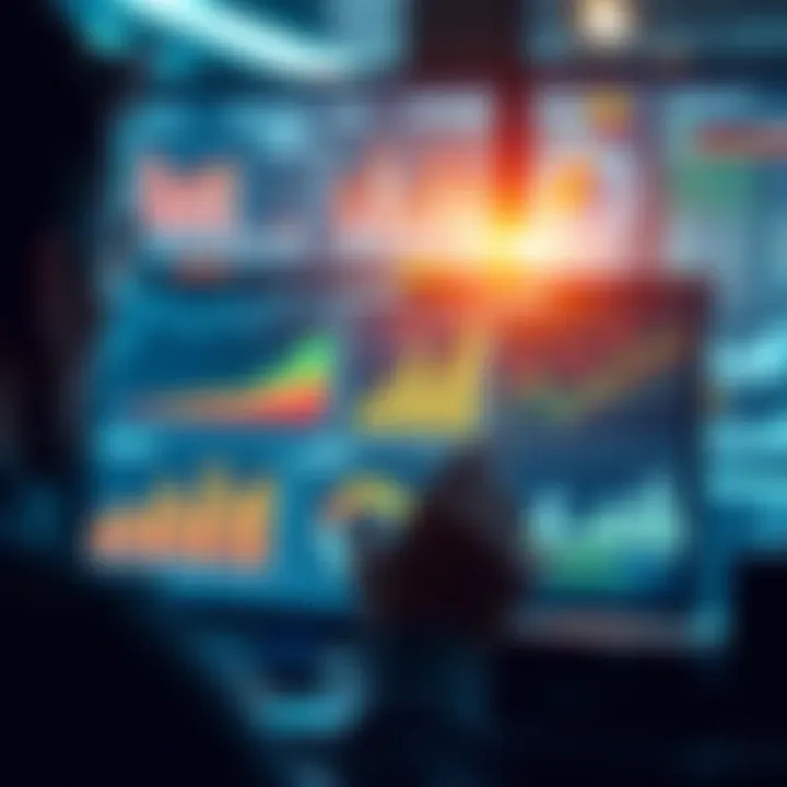 A person looking at a screen displaying graphs and charts, representing affordable learning resources for aggregated reports