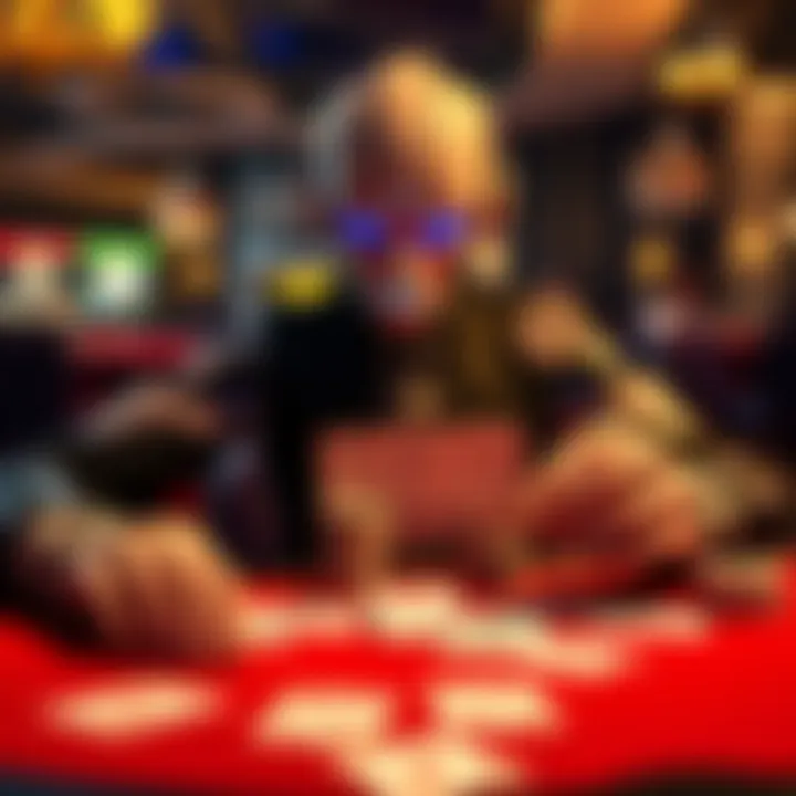 An AI dealer with cards spread out on the table after winning with a 7 card hand in blackjack.