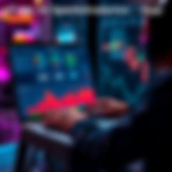 A person analyzing sports data on a laptop with graphics and charts displayed on the screen