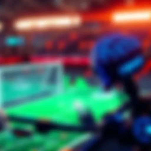 Graphic showing AI algorithms analyzing sports data for betting predictions