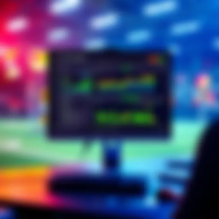 AI Tools for Sports Betting A computer screen displays a sports betting website with AI analytics graphs and data.