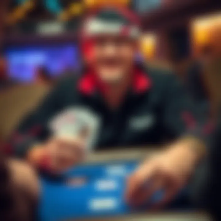 Alan Keating showcasing a strong hand in a poker game at the HCL