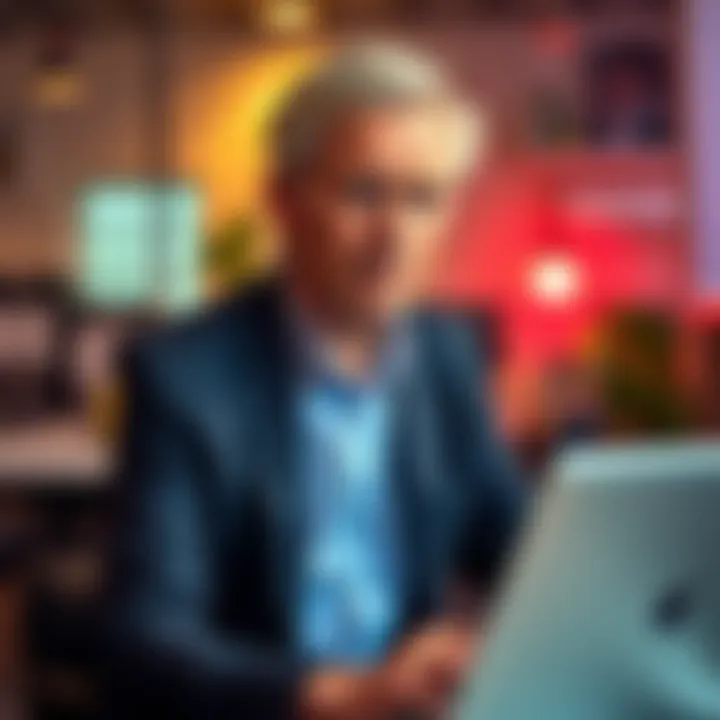 Alan Keating balancing his main job and side projects, focused in an office setting