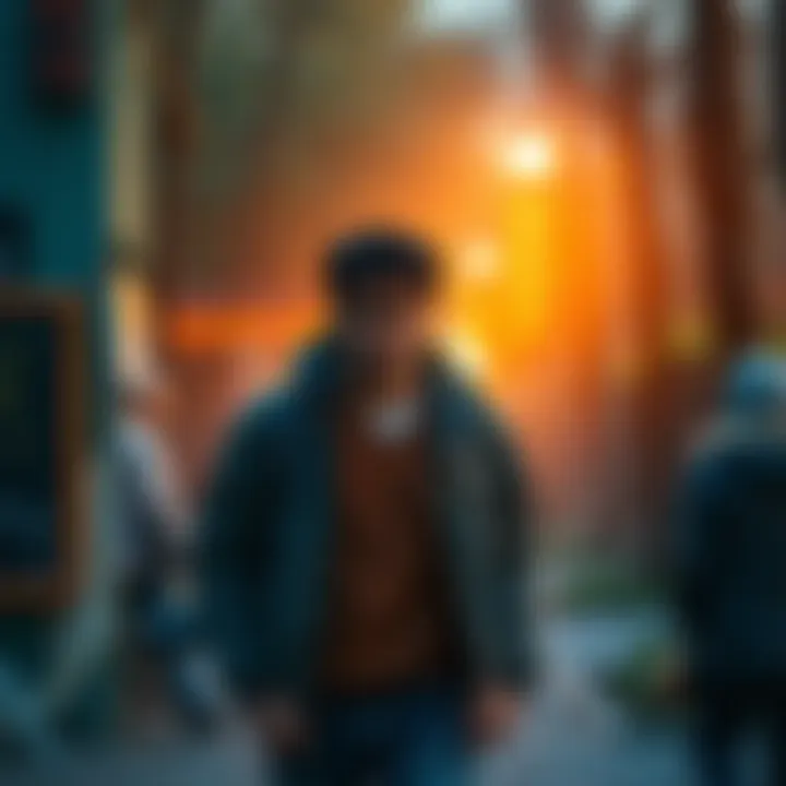 A person walking cautiously on a path, looking out for potential traps with a concerned expression.