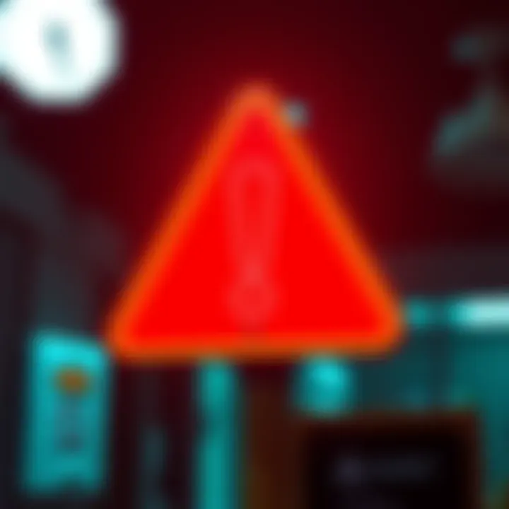 A bright warning sign with an exclamation mark, symbolizing urgency and caution.