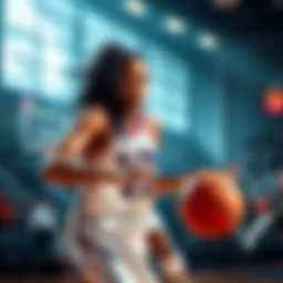Alisha Gray dribbling the basketball during a game, showcasing her skills and determination