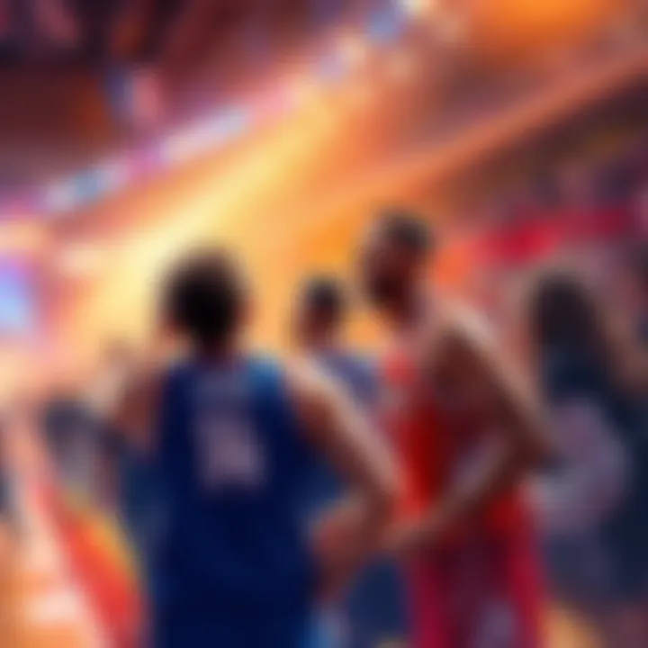 Athletes showcasing their skills during the All-Star event with fans cheering in the background