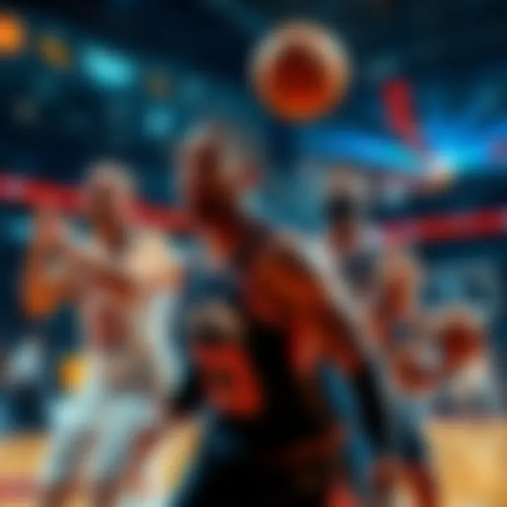 All-Star Game Betting Predictions Basketball players in action during the All-Star Game with betting odds displayed