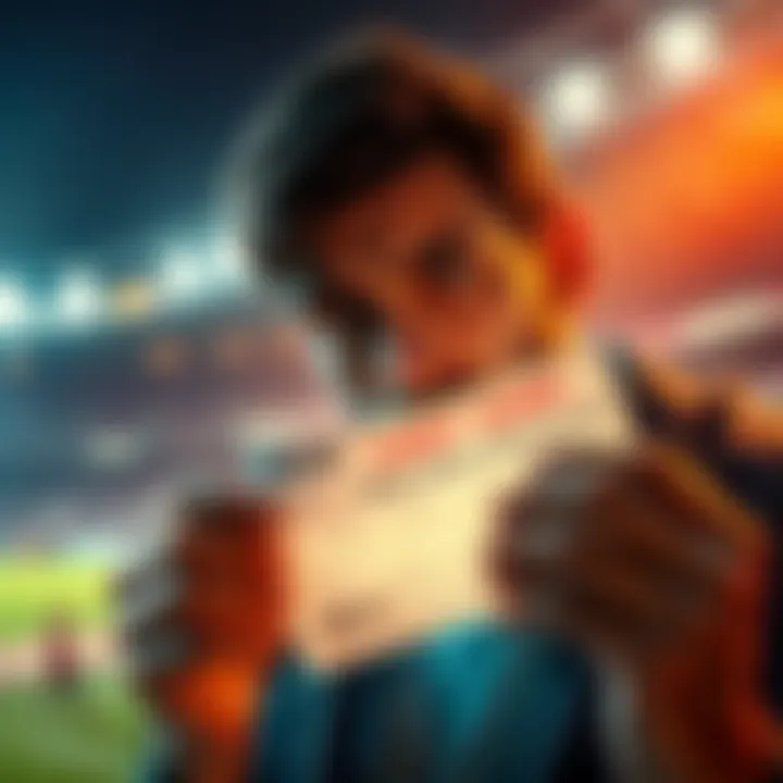 A person looking at a betting slip with a worried expression, showing disappointment after losing a bet involving Almeida.