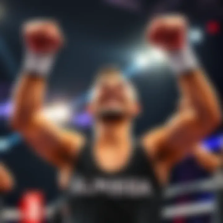 Almeida celebrates his latest takedown win with a triumphant smile and fist raised, showcasing his dedication to the sport.
