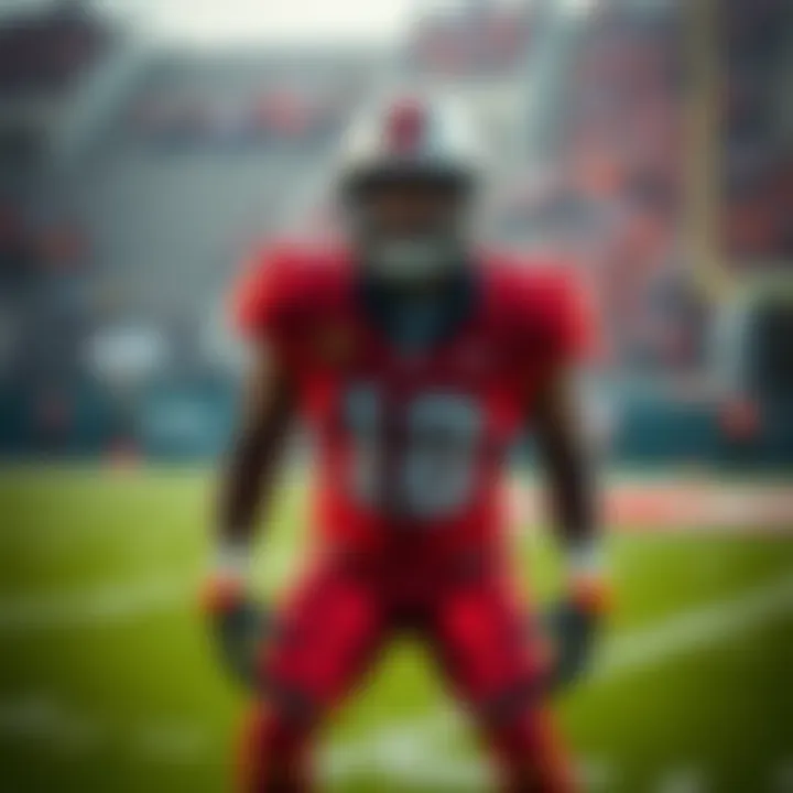Amon-Ra St. Brown in football uniform, ready to play in a game