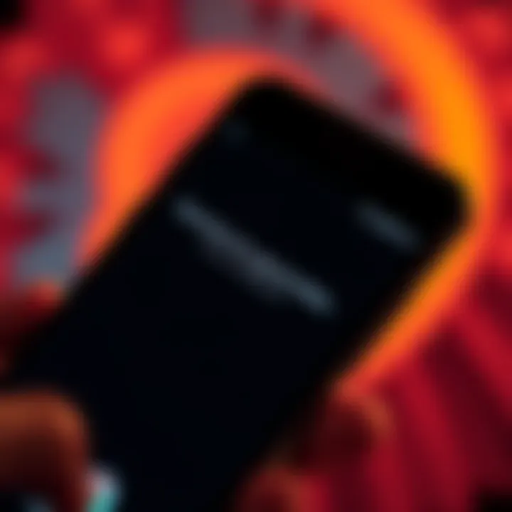 Android phone displaying Play Store download error Close-up of an Android phone screen showing an error message while trying to download an app from the Play Store