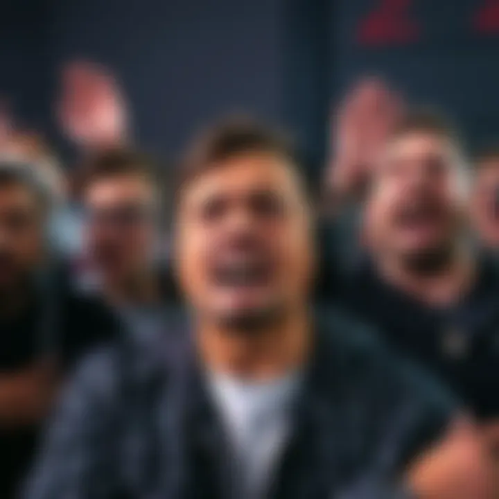 A group of frustrated people expressing anger over code bans before a stream, showing signs of disappointment and disbelief.