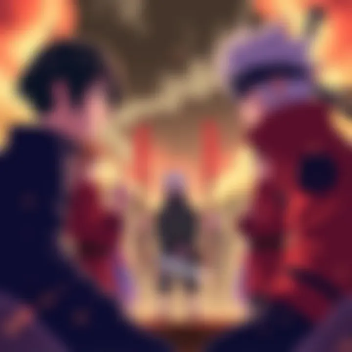 Obito and Kakashi from Naruto engage in a lively debate with characters from Demon Slayer.