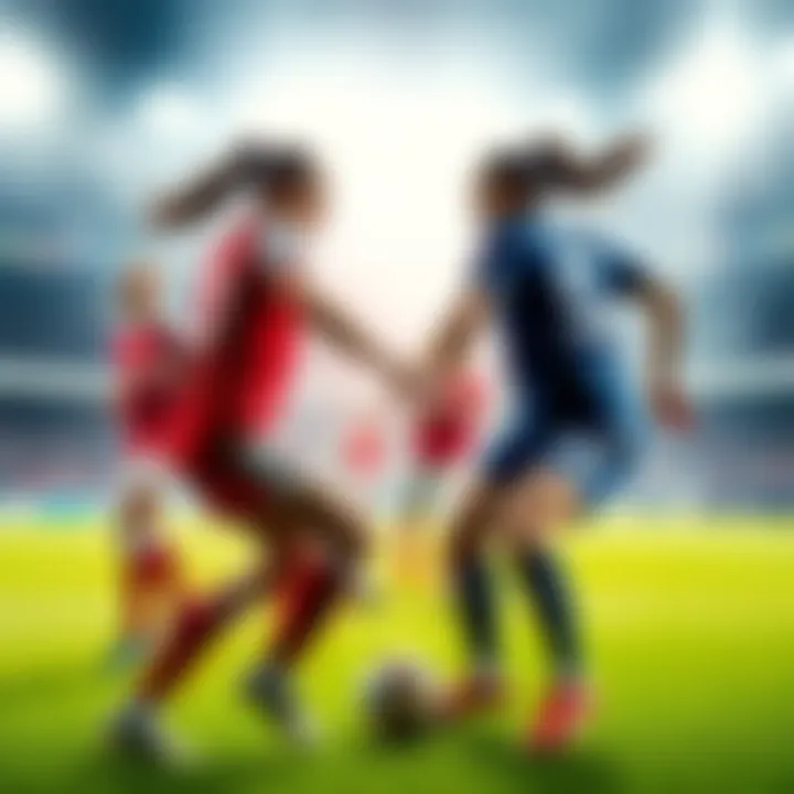 Arsenal Women and Chelsea Women players facing off in a tactical battle on the field