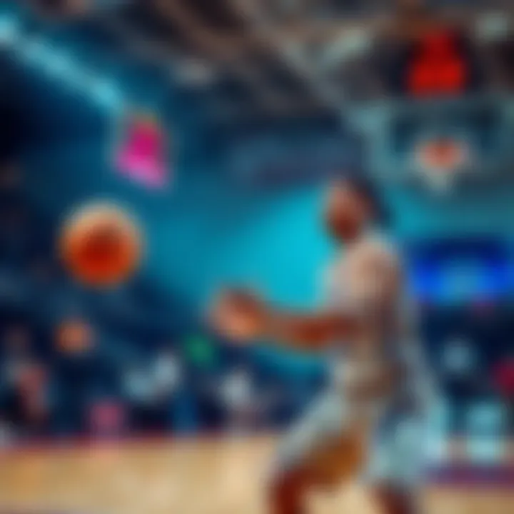 Athlete AT passing the basketball to teammate Noemie during a game