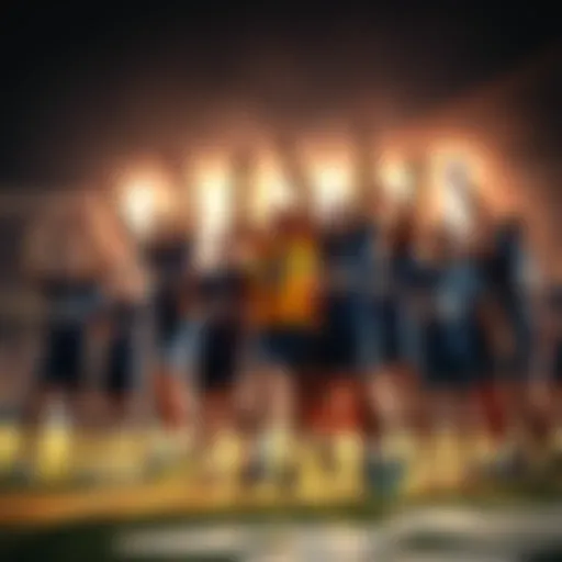 A group of athletes joyfully celebrating their victory after a remarkable accomplishment in competitive sports