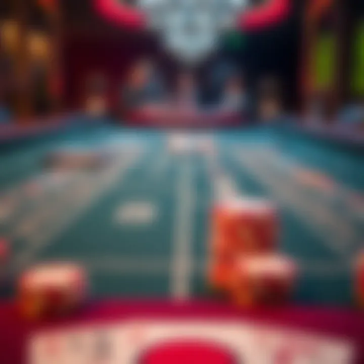 Baccarat table with player and banker bets A baccarat table showing chips placed on the player side, with a dealer and empty banker area, illustrating a betting session