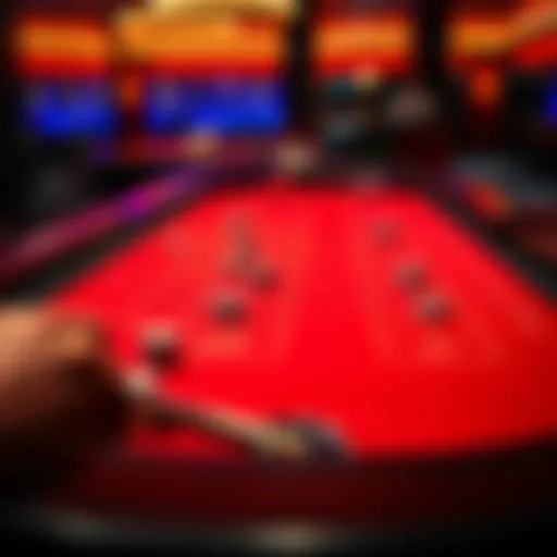 A baccarat table showing players switching their bets between banker and player, with chips placed on both sides