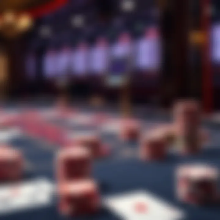 A Baccarat table showing cards and stacks of chips, illustrating the game environment