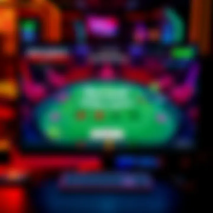 Baccarat table in an online casino A Baccarat table displayed on a computer screen, showcasing a virtual casino setup with cards and betting options.