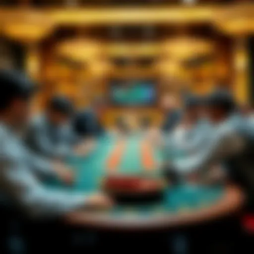 A group of players at a Baccarat table, focused on their bets while a dealer manages the game.