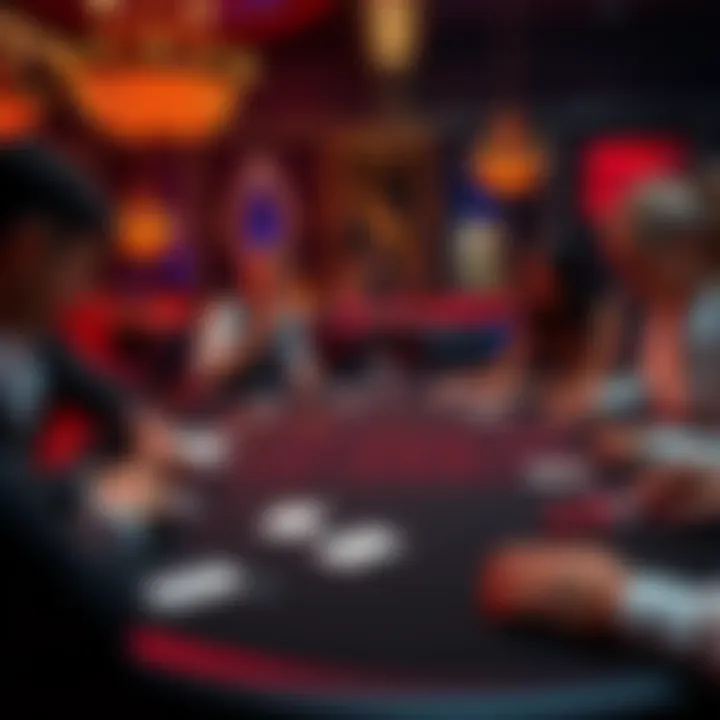 A Baccarat table with focused players, cards being revealed, and a tense atmosphere filled with anticipation, capturing the cinematic vibe of the game.