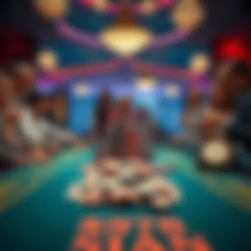 A baccarat table showing a large pile of chips representing a $3.8 million hand, surrounded by amazed onlookers.