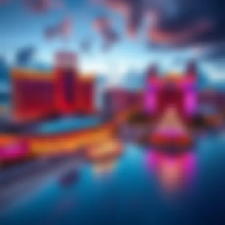 A view of Baha Mar and Atlantis resorts in Nassau, showcasing their vibrant casino areas and surroundings