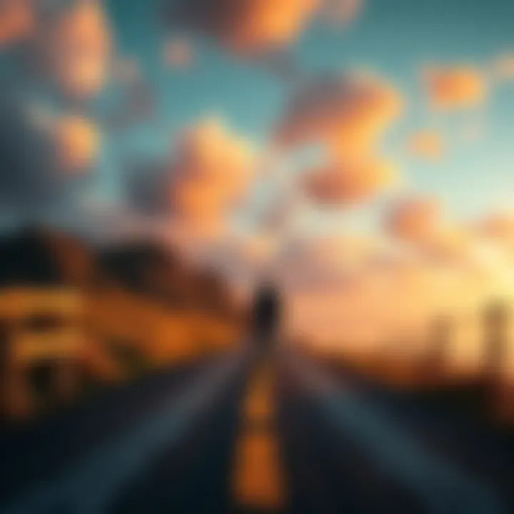 Balancing Thrills and Stability A person standing at a crossroads, one path leading to a thrilling adventure and the other to a calm, steady road.