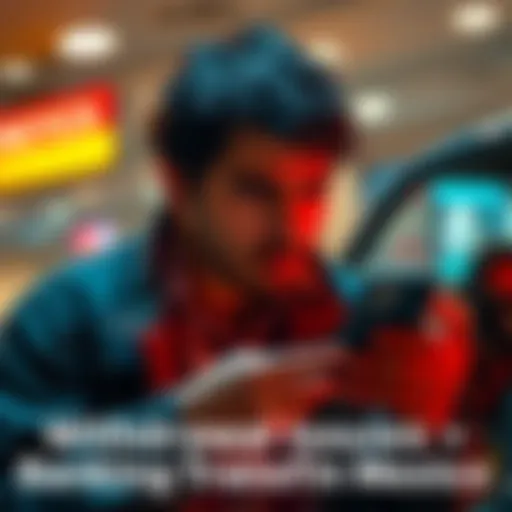 A frustrated person looking at their phone while trying to complete a bank transfer in Mexico