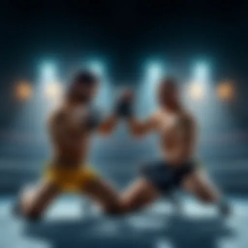 Barbosa and Klose prepare for a grappling fight, showcasing their stances and determination