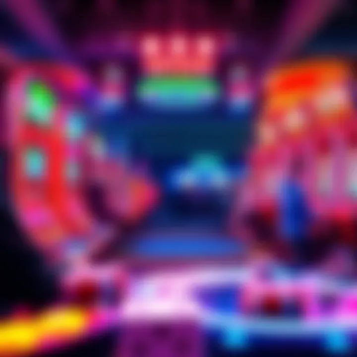 A colorful gaming setup featuring base spins in action, showcasing players engaged in the new feature.