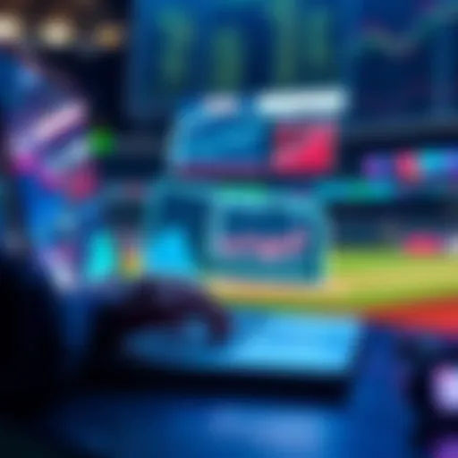 A person analyzing baseball statistics on a laptop, with charts and graphs displayed on the screen, representing the impact of analytics in sports.
