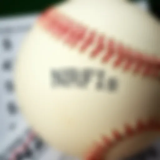 A close-up of a baseball with betting odds printed around it, symbolizing NRFIs method in action