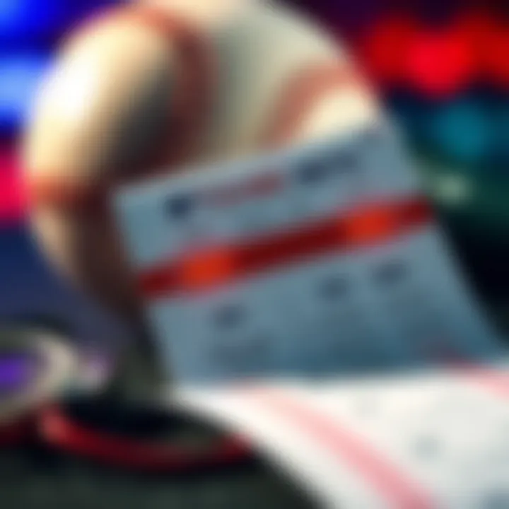 A close-up of a baseball betting slip with two highlighted bets and a baseball in the background