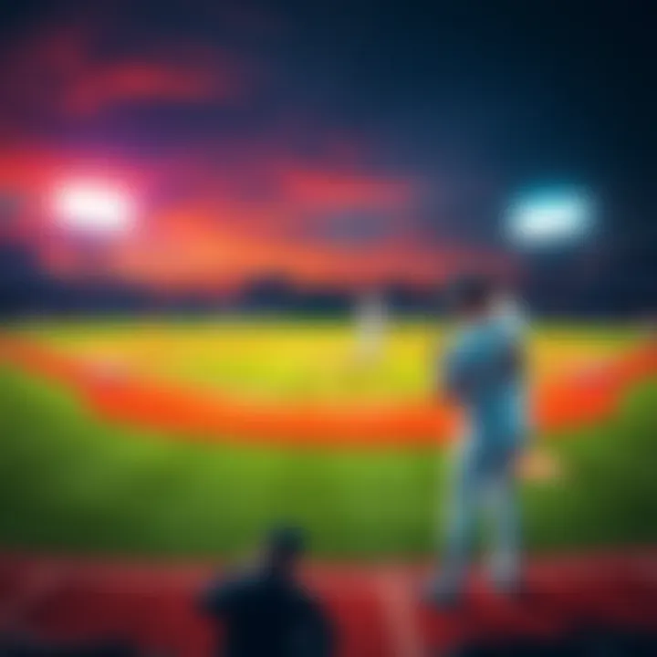 A baseball field with players warming up, showcasing action and excitement for MLB games on July 11, 2026.