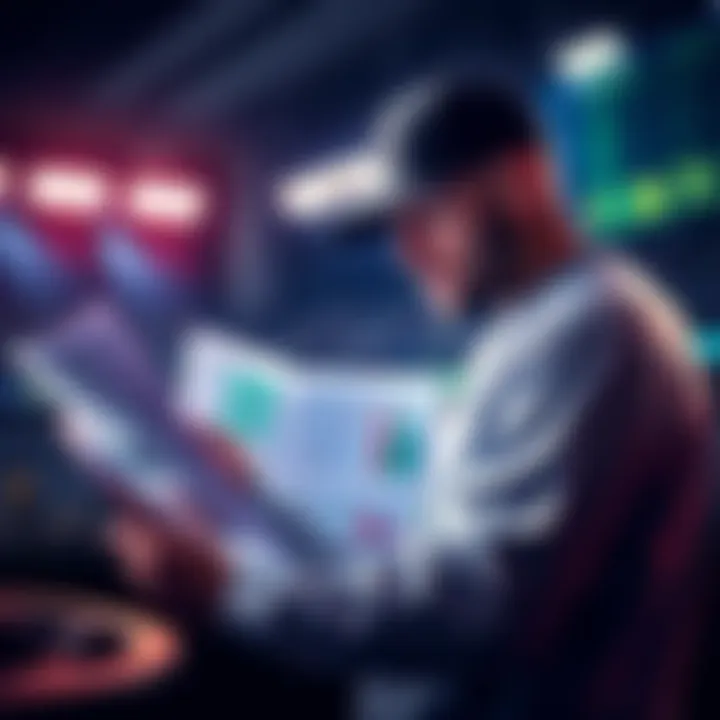 A person analyzing statistics and trends for Major League Baseball betting