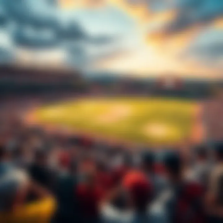 Baseball Field with Fans A lively baseball stadium filled with excited fans ready for the season.