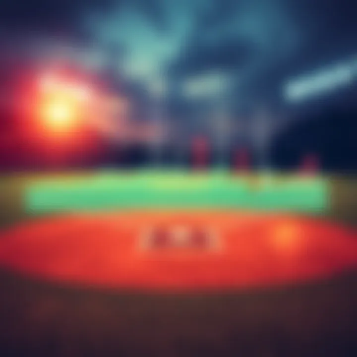 A baseball field with overlayed statistics and predictions for Non-Runner First Inning betting strategies